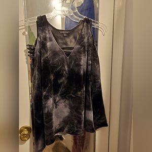 Grey cold shoulder top